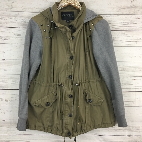 Forever 21 Jackets & Blazers - Forever 21 Plus cargo anorak utility hoodie jacket